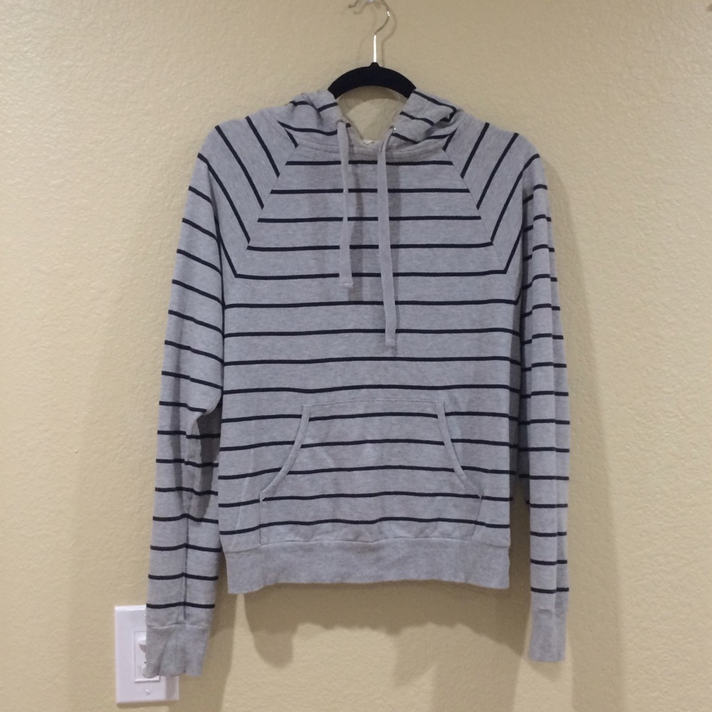 Forever 21 grey and navy stripe hoodie