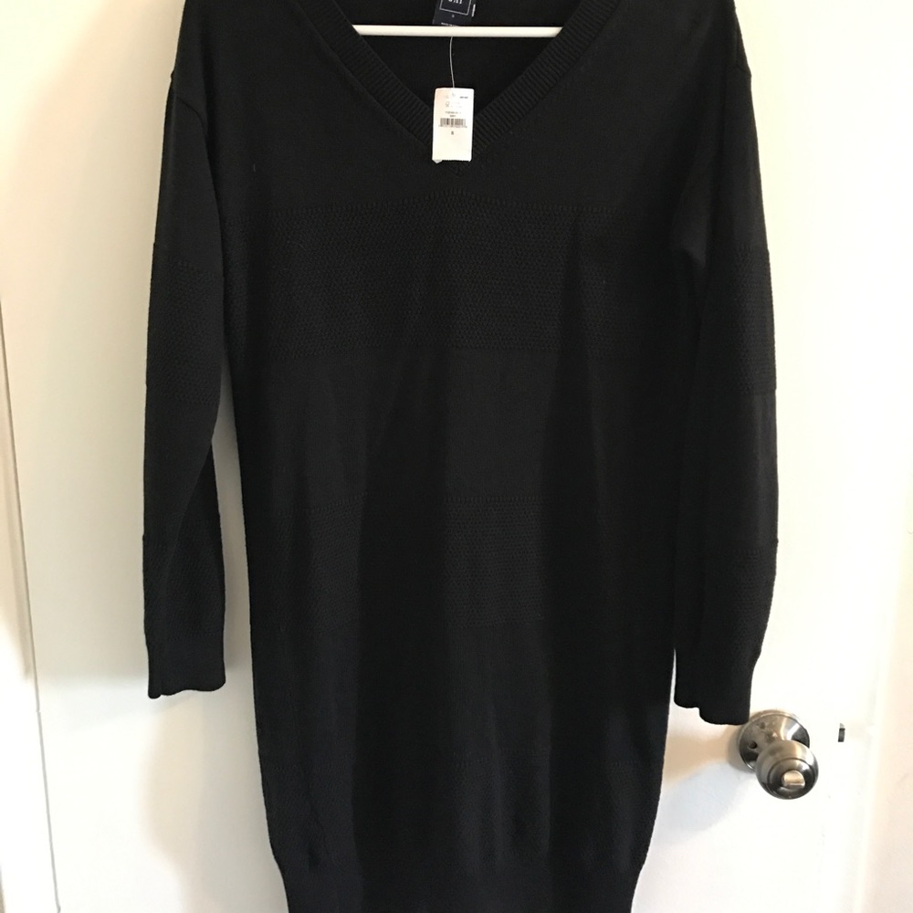 V neck sweater dress