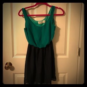 Teal and Navy Vintage Havana Dress Sz S
