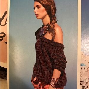 Free People Purple Cable Knit Pullover