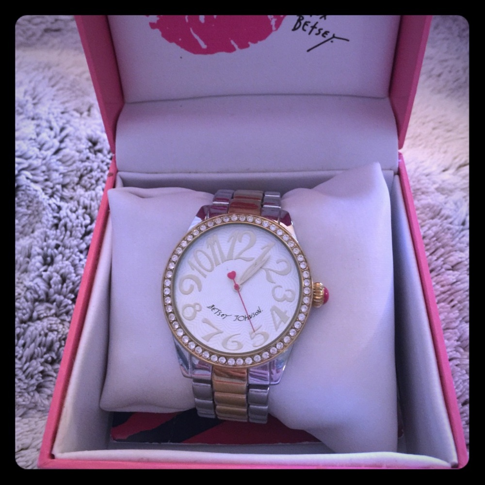 SOLD Betsey Johnson gold&silver watch
