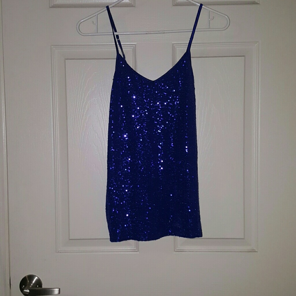 Sparkly Blue camisole top.