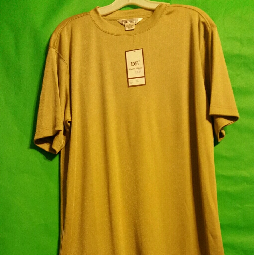 100% polyester,  Men's casual/dress shirt