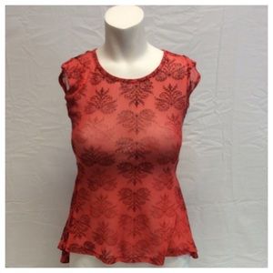 SARAJEVO Ladies Abstract Design Sheer Hi-Lo Top