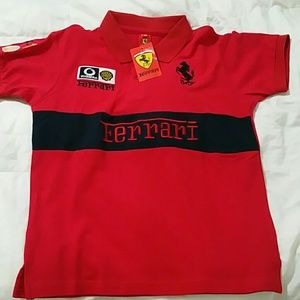 Boys Red Ferrari Shirt 100% Authentic