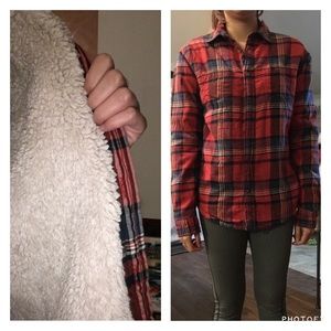 Flannel fleece lined shirt/jacket