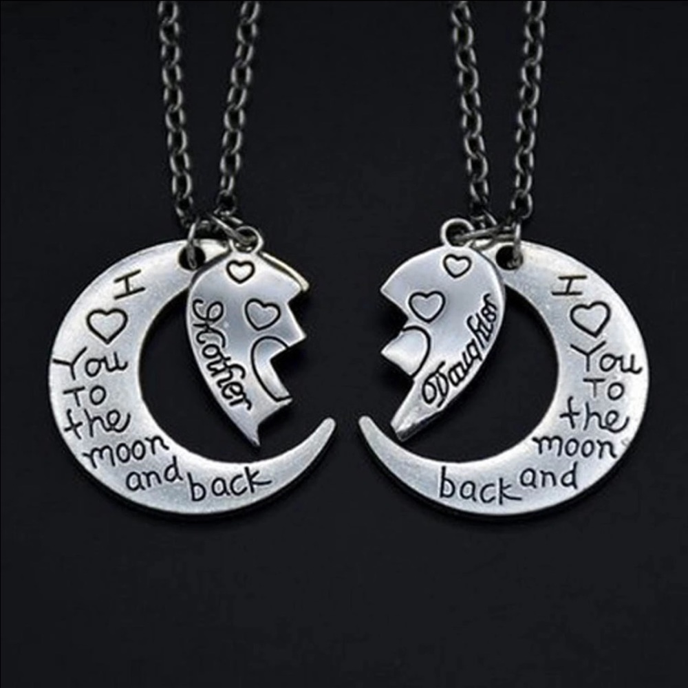 Mom/Daughter moon necklace