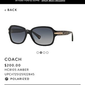 Authentic coach polarized sunglasses