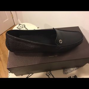 Womens Gucci Leather Driving Moccasin