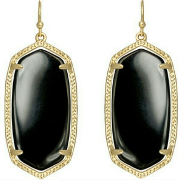 Kendra Scott Jewelry - Kendra Scott Elle Earrings Black Onyx Gold frame