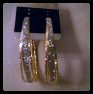 Beautiful gold and silver tone hoop earrings