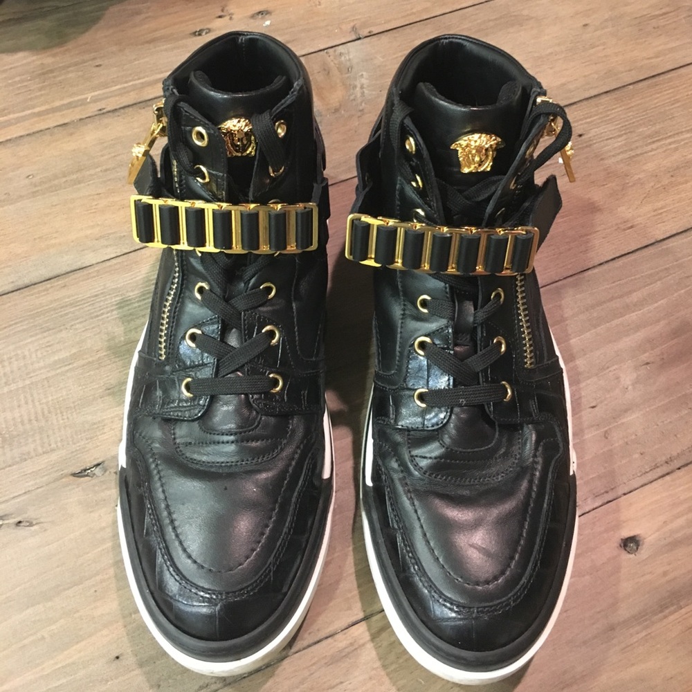 Versace Black and Gold High Tops 12 - Picture 3 of 7