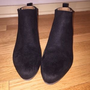 Black suede booties