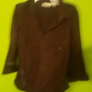 Brown silky shirt