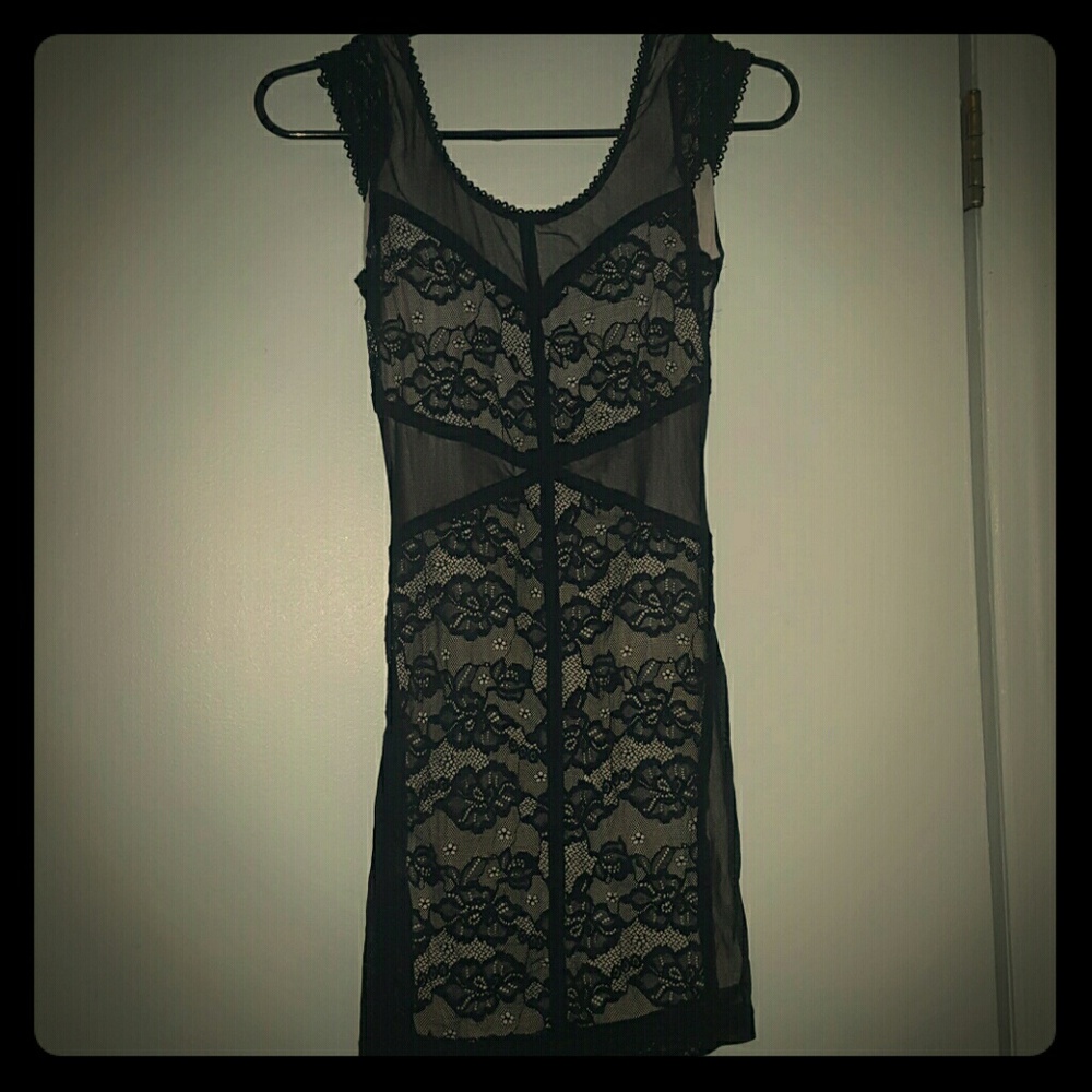 H&M dress Nude with black lace