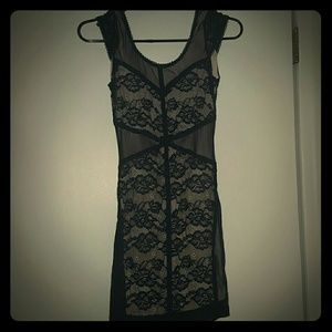 H&M dress Nude with black lace
