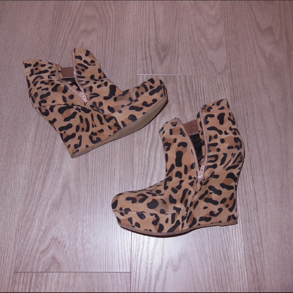 Leopard print booties