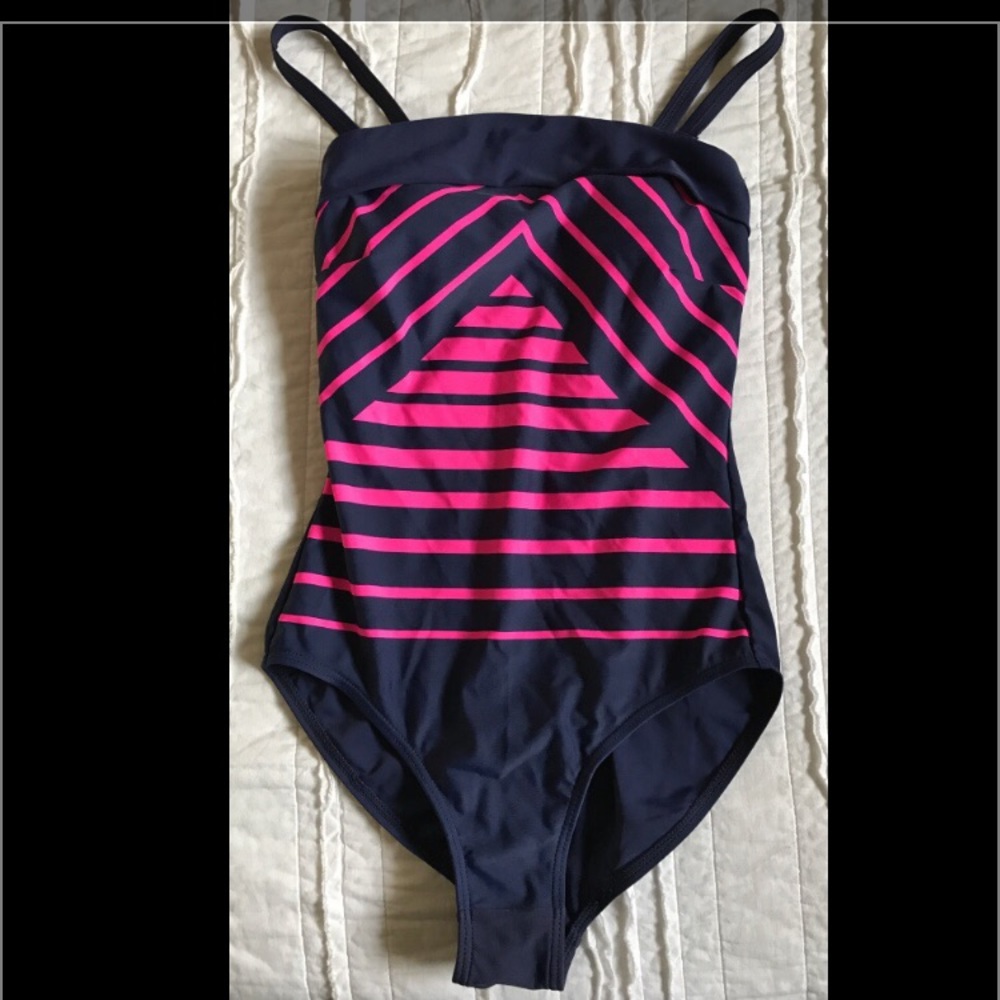 Navy and pink one piece swimsuit SMALL
