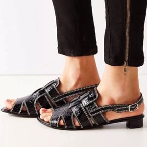 Jeffrey Campbell black patent sandal