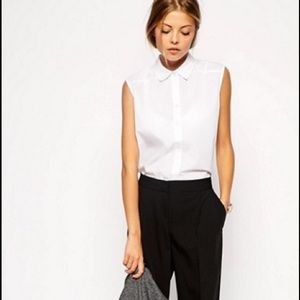 ASOS sleeveless white shirt