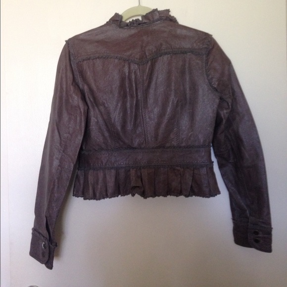 Moda International leather like ruffle jacket - Picture 2 of 2