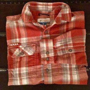 Columbia UT burnt orange plaid flannel