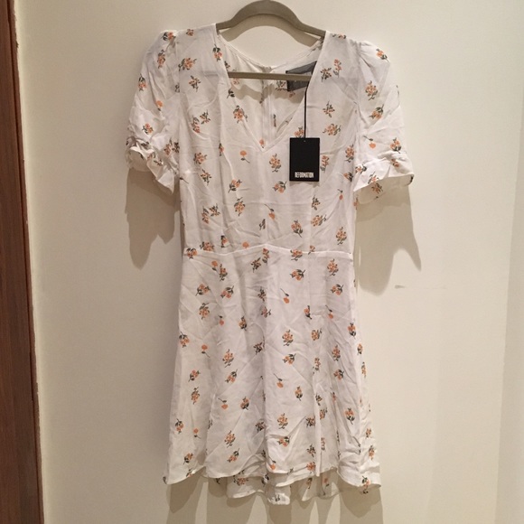 reformation white floral dress