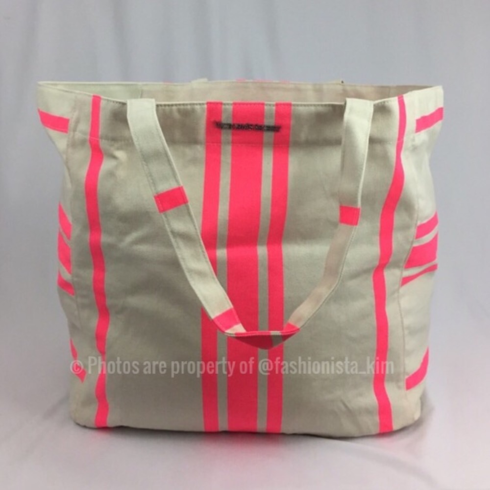 🆕😍 Victoria's secret striped canvas tote bag - Picture 4 of 6
