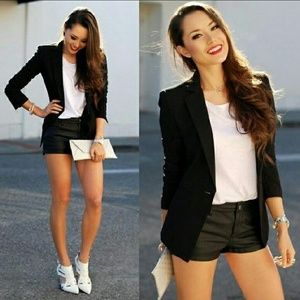 Free People Vegan Leather Black Shorts size 4