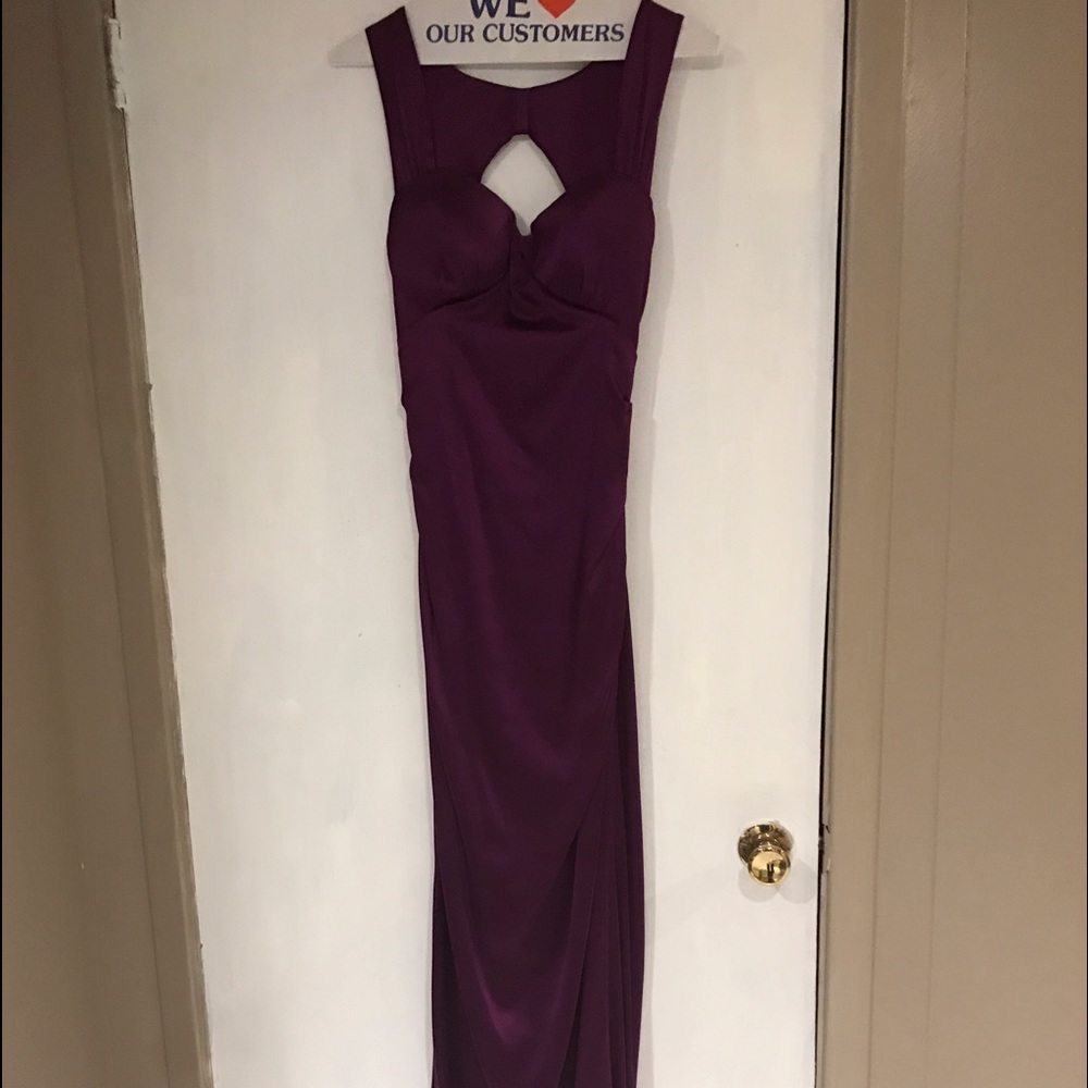 Marciano Purple Satin Evening Gown