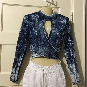 Never worn denim crop