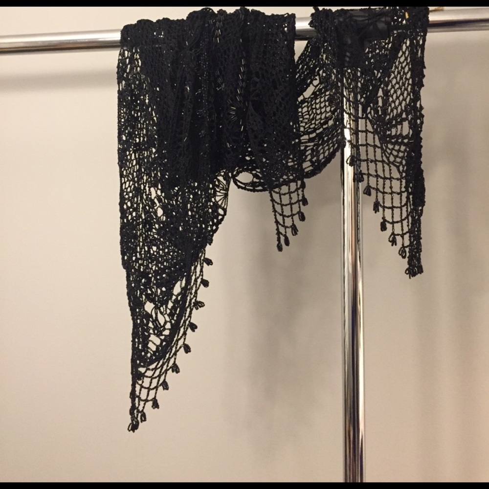 Black beaded wrap / scarf