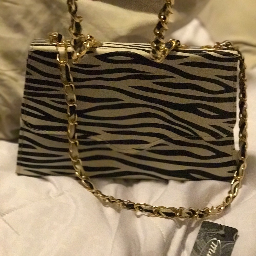 Zebra striped handbag