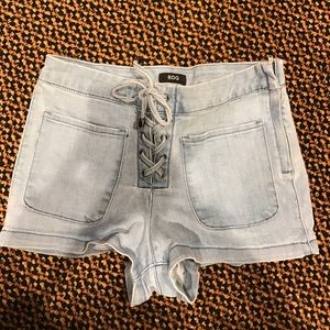 UP lace up shorts