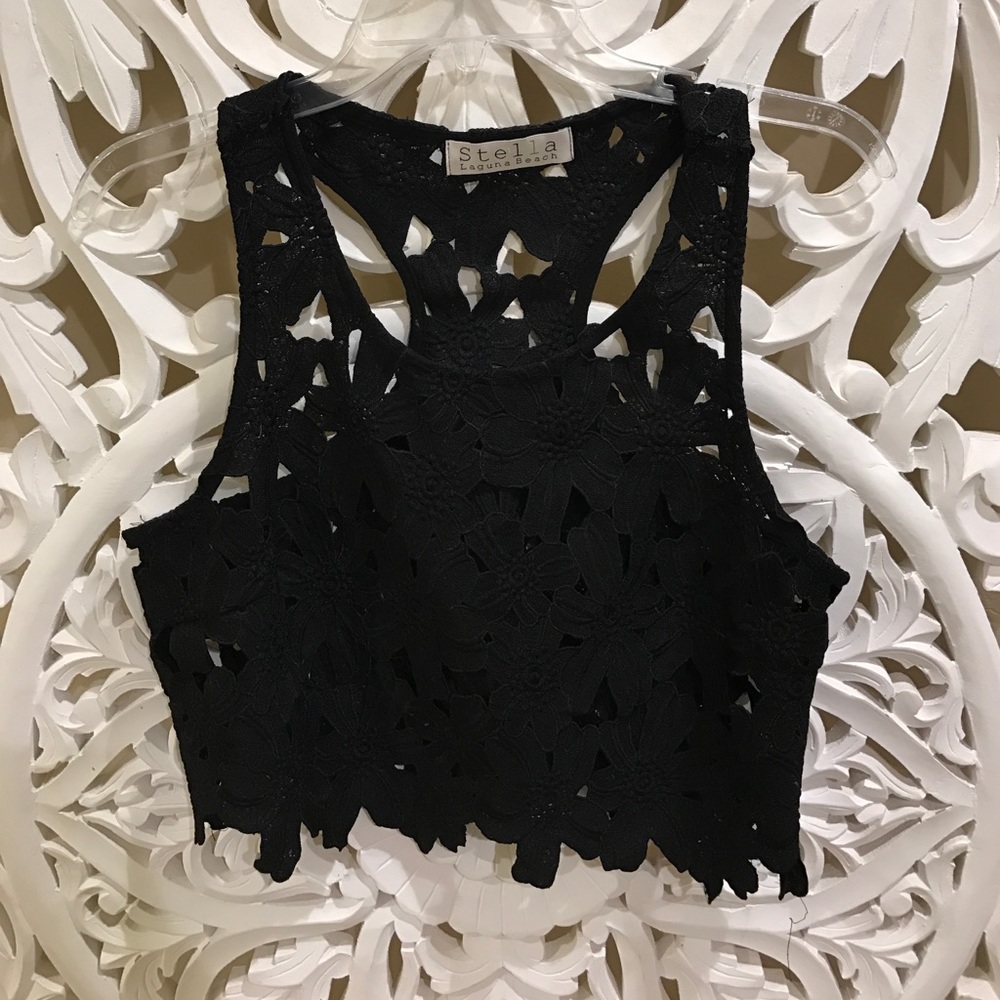 black floral crop top