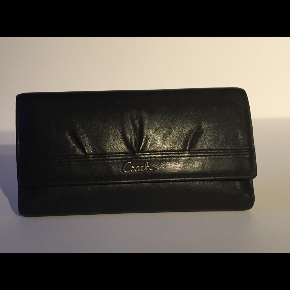 Coach black leather wallet
