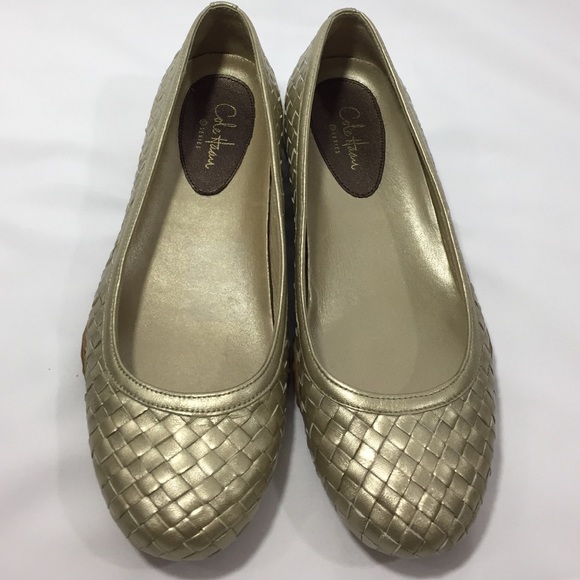 Cole Haan Shoes - COLE HAAN Nike Air construction gold woven flats 7