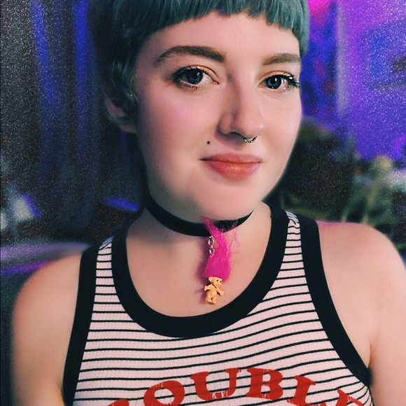 ๐NEW๐ 90's Nostalgia Troll Doll Velvet Choker - Picture 3 of 4