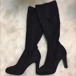 Tahari Danton Black Faux Suede Boot