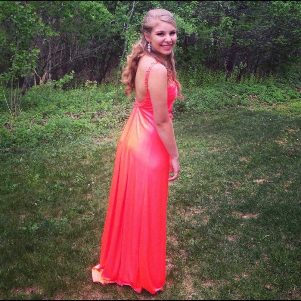 Coral prom dress