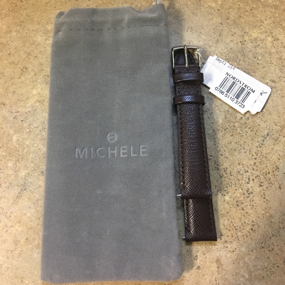 Michele Dark Brown 16mm Deco Watchband