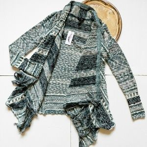 Jessica Simpson Lexy Fringe Hem Cardigan size S