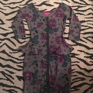 Betsey Johnson Spider Rose Cotton Lycra Sheath