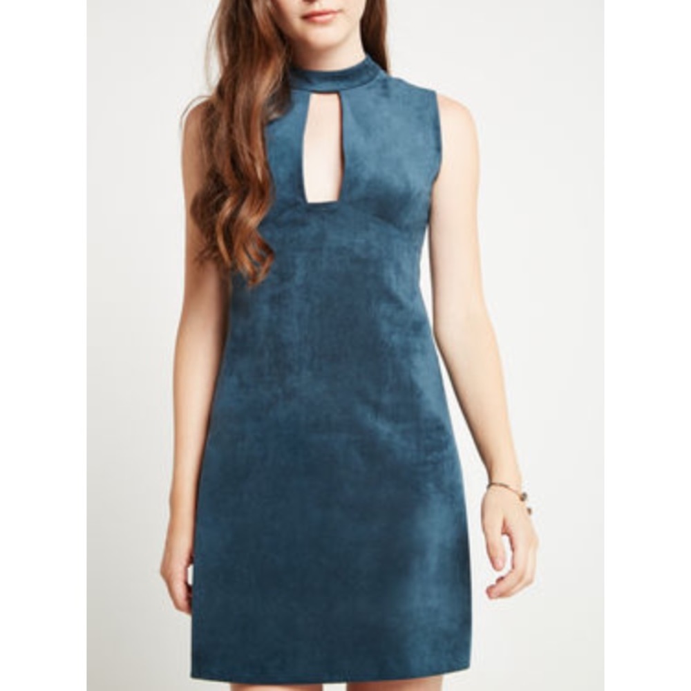 ✨SALE BCBG Green Suede Sleeveless Dress