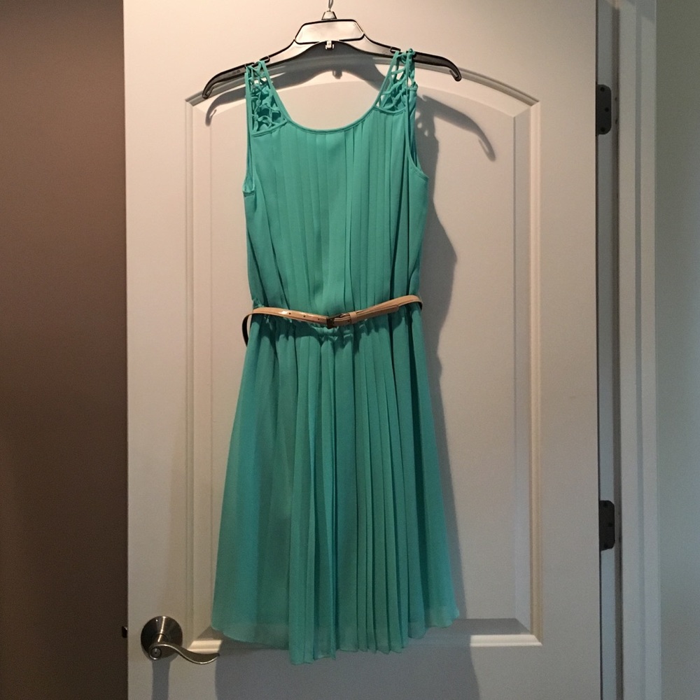 Jessica Simpson pleated dress with deep-V back