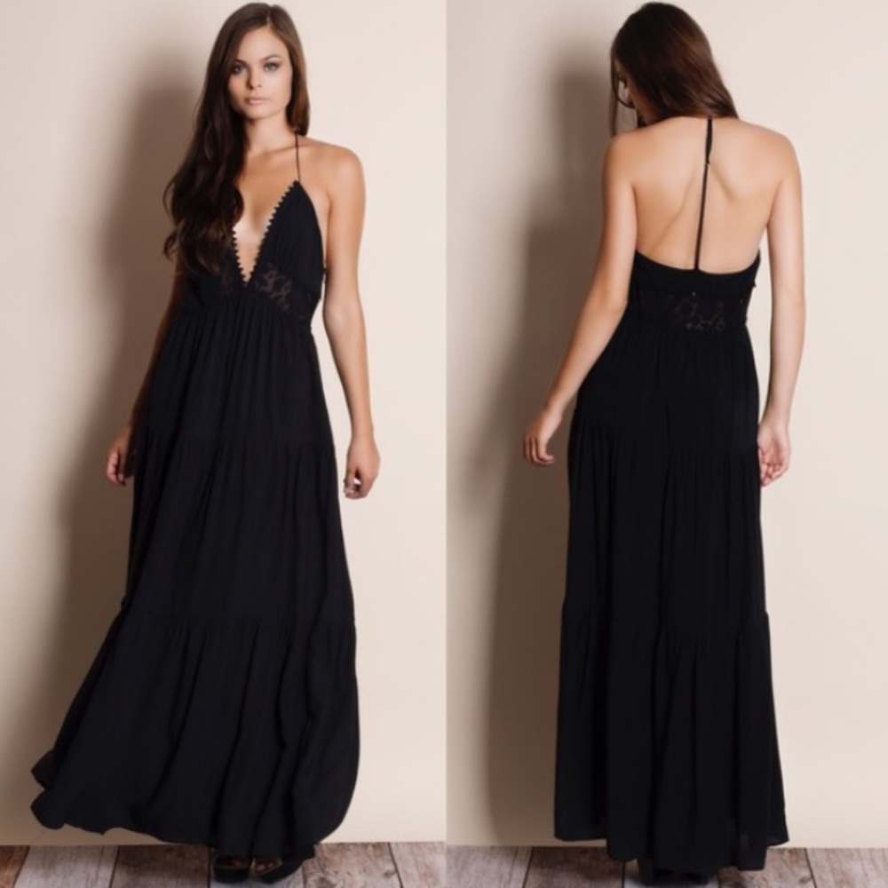 black maxi dress