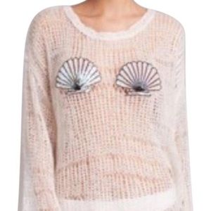 Wildfox seashell mermaid knit sweater