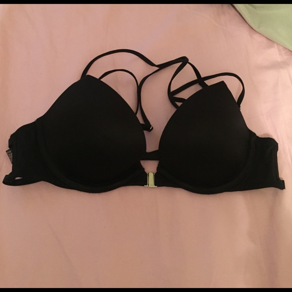 VS push up 34A black strappy bra!