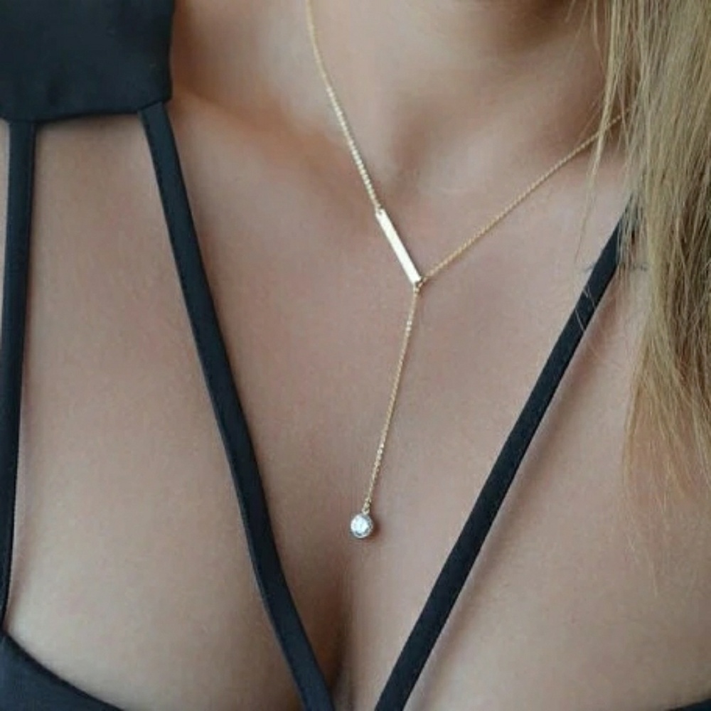 Crystal Rhinestone Bar Necklaces