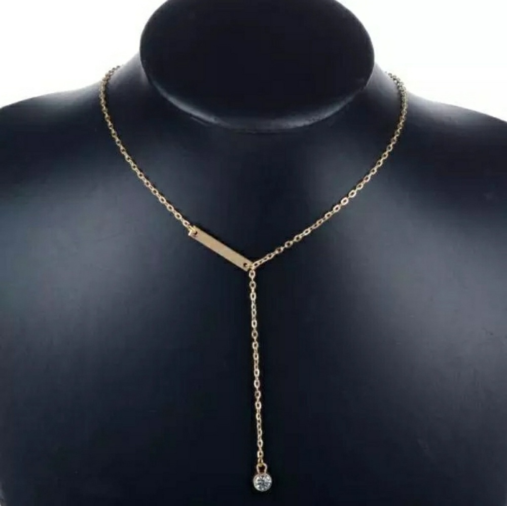 Crystal Rhinestone Bar Necklaces - Picture 4 of 5